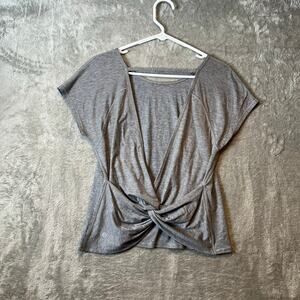 Lululemon Twist Back Tee Heathered Core Medium Grey Size 6‎